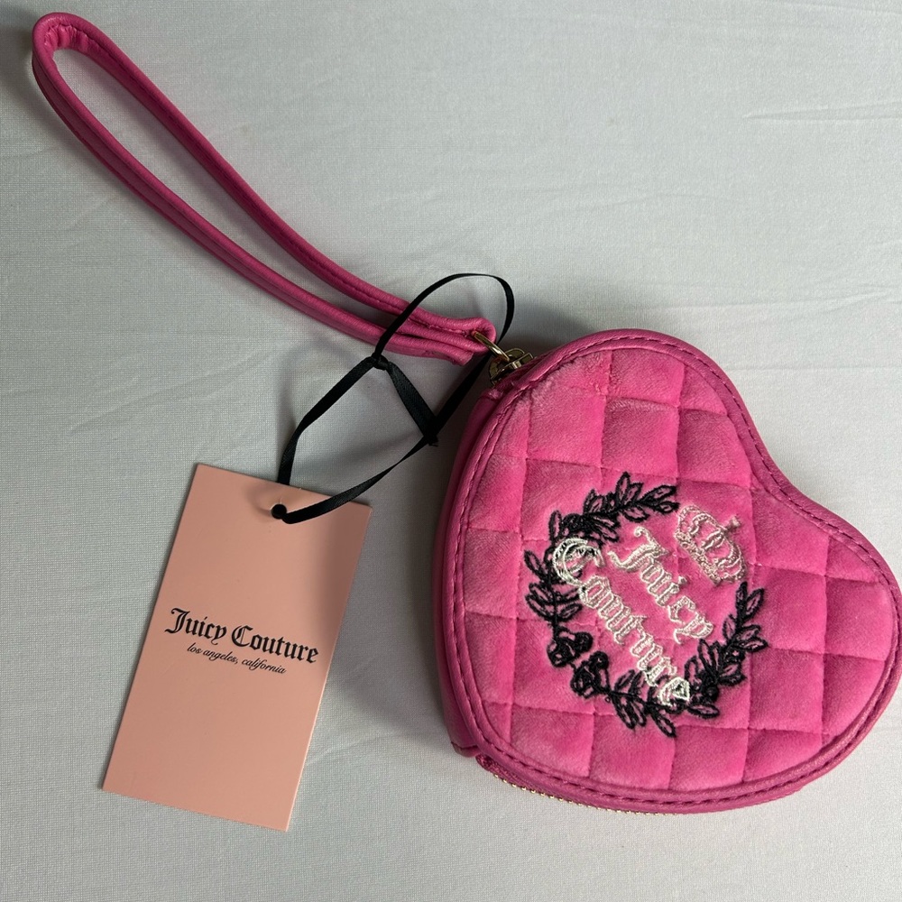 Juicy Couture Pink Heart Wristlet - Picture 1 of 7